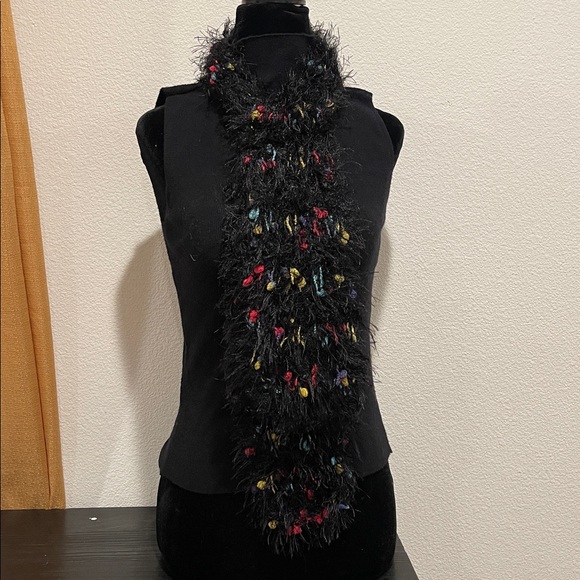 Colorful Textured Black Scarf - Picture 2 of 5